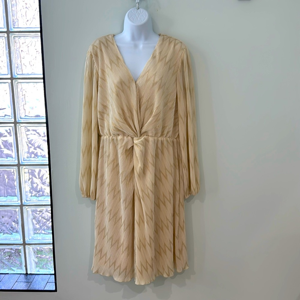 Cato winter white and gold holiday dress